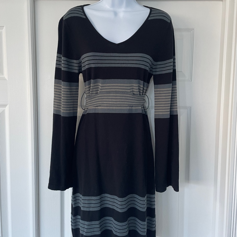 Prana Black and Gray Long Sleeve Dress
